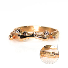 Load image into Gallery viewer, Briar Rose ring with white diamonds (ready to ship)