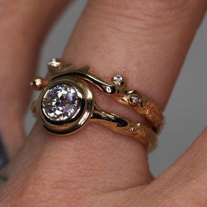 Sequoia: 14K gold with Old Euro Cut moissanite (made to order)