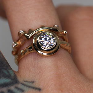 Briar Rose ring (14K yellow, rose, and palladium white gold)