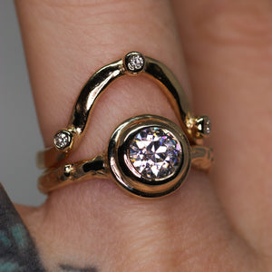 Selene ring: 14K yellow, rose, or palladium white with 8 diamond/gemstone options