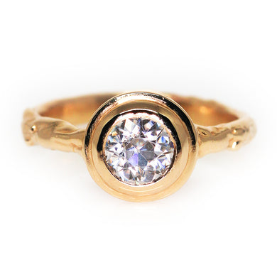 Sequoia: 14K gold with Old Euro Cut moissanite (made to order)