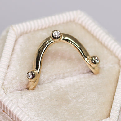 Selene ring with white diamonds (ready to ship)