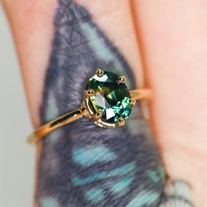 Sonnet ring with parti/color change sapphire (one of a kind)