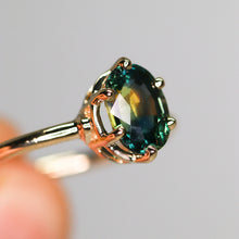 Load image into Gallery viewer, Sonnet ring with parti/color change sapphire (one of a kind)