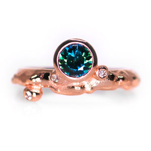 Constellation ring: midnight teal/blue parti sapphire