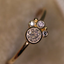 Load image into Gallery viewer, Flora ring: 14K yellow gold salt &amp; pepper diamond
