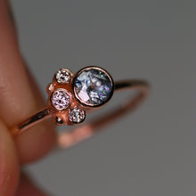 Load image into Gallery viewer, Flora ring: blue Montana sapphire &amp; 14K rose gold (one of a kind)