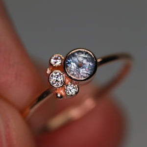 Flora ring: blue Montana sapphire & 14K rose gold (one of a kind)