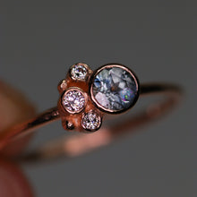 Load image into Gallery viewer, Flora ring: blue Montana sapphire &amp; 14K rose gold (one of a kind)