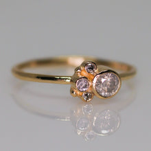 Load image into Gallery viewer, Flora ring: 14K yellow gold salt &amp; pepper diamond