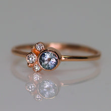 Load image into Gallery viewer, Flora ring: blue Montana sapphire &amp; 14K rose gold (one of a kind)