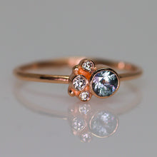 Load image into Gallery viewer, Flora ring: blue Montana sapphire &amp; 14K rose gold (one of a kind)