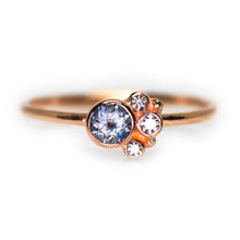 Load image into Gallery viewer, Flora ring: blue Montana sapphire &amp; 14K rose gold (one of a kind)