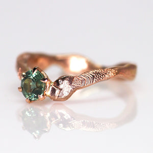 Aila ring: 14K rose gold and teal Montana sapphire (one of a kind)