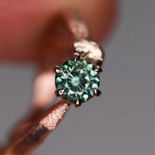 Load image into Gallery viewer, Aila ring: 14K rose gold and teal Montana sapphire (one of a kind)