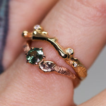 Load image into Gallery viewer, Aila ring: 14K rose gold and teal Montana sapphire (one of a kind)