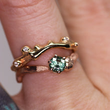 Load image into Gallery viewer, Aila ring: 14K rose gold and teal Montana sapphire (one of a kind)