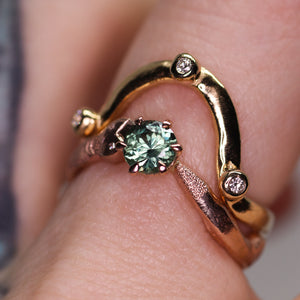 Aila ring: 14K rose gold and teal Montana sapphire (one of a kind)