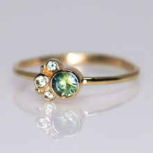 Load image into Gallery viewer, Flora ring: 14K yellow gold, parti Australian sapphire &amp; sapphire accents