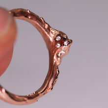 Load image into Gallery viewer, Dahlia ring: 14K rose gold, parti sapphire &amp; diamond ring (one of a kind)