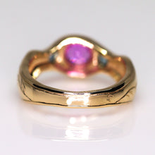 Load image into Gallery viewer, Tendril: 14K Madagascar sapphire signet ring (one of a kind)