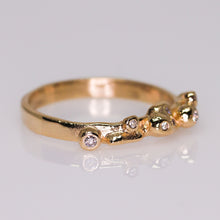 Load image into Gallery viewer, Dewdrop diamond ring (14K yellow, rose, palladium white gold)