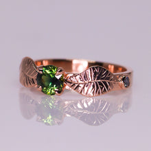 Load image into Gallery viewer, Meadow: 14K rose gold and green Australian sapphire ring
