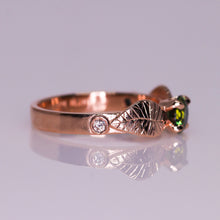 Load image into Gallery viewer, Meadow: 14K rose gold and green Australian sapphire ring