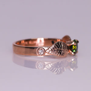 Meadow: 14K rose gold and green Australian sapphire ring