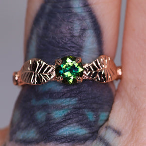 Meadow: 14K rose gold and green Australian sapphire ring