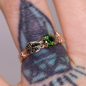 Meadow: 14K rose gold and green Australian sapphire ring