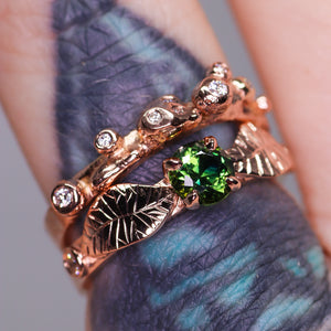 Meadow: 14K rose gold and green Australian sapphire ring