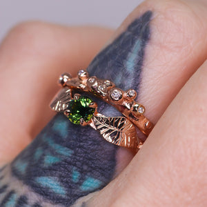 Meadow: 14K rose gold and green Australian sapphire ring