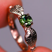 Load image into Gallery viewer, Meadow: 14K rose gold and green Australian sapphire ring
