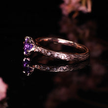 Load image into Gallery viewer, Ophelia ring: 14K rose gold, violet sapphire &amp; diamond ring