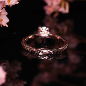 Ophelia ring: 14K rose gold, violet sapphire & diamond ring