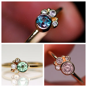 Flora ring: 14K cluster ring (24 gemstone options)