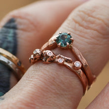 Load image into Gallery viewer, Aila ring: 14K rose gold and teal Montana sapphire (one of a kind)