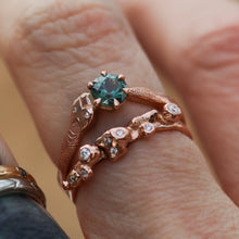 Load image into Gallery viewer, Aila ring: 14K rose gold and teal Montana sapphire (one of a kind)