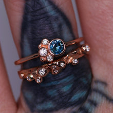 Load image into Gallery viewer, Flora ring with parti Australian sapphire in 14K rose gold (one of a kind)