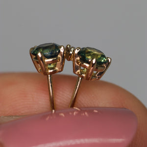 Cora: 14K 0.78ct parti sapphire & diamond earrings