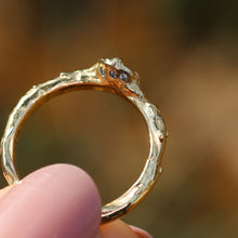 Load image into Gallery viewer, Dahlia ring: 14K yellow gold, parti sapphire &amp; diamond ring (one of a kind)