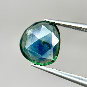 Create your own ring: 2.09ct blue/green silky Montana sapphire rosecut