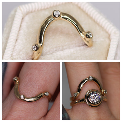Selene ring: 14K yellow, rose, or palladium white with 8 diamond/gemstone options