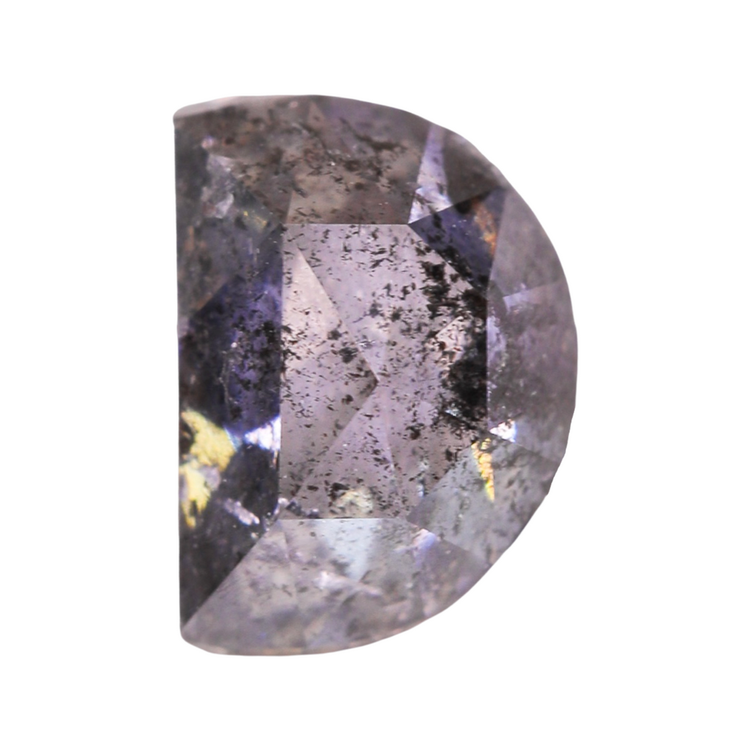 Create your own ring: 0.47ct half-moon rosecut salt & pepper diamond