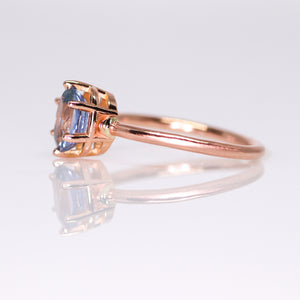 One of a kind and ready to ship: 14K rose gold & pastel blue unheated Umba sapphire