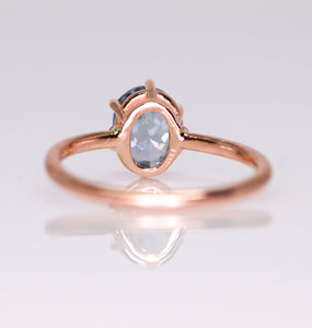 One of a kind and ready to ship: 14K rose gold & pastel blue unheated Umba sapphire