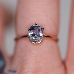 One of a kind and ready to ship: 14K rose gold & pastel blue unheated Umba sapphire