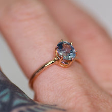 Load image into Gallery viewer, One of a kind and ready to ship: 14K rose gold &amp; pastel blue unheated Umba sapphire
