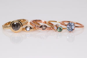 Sequoia ring: 14K solitaire(with 26 gemstone & diamond options)